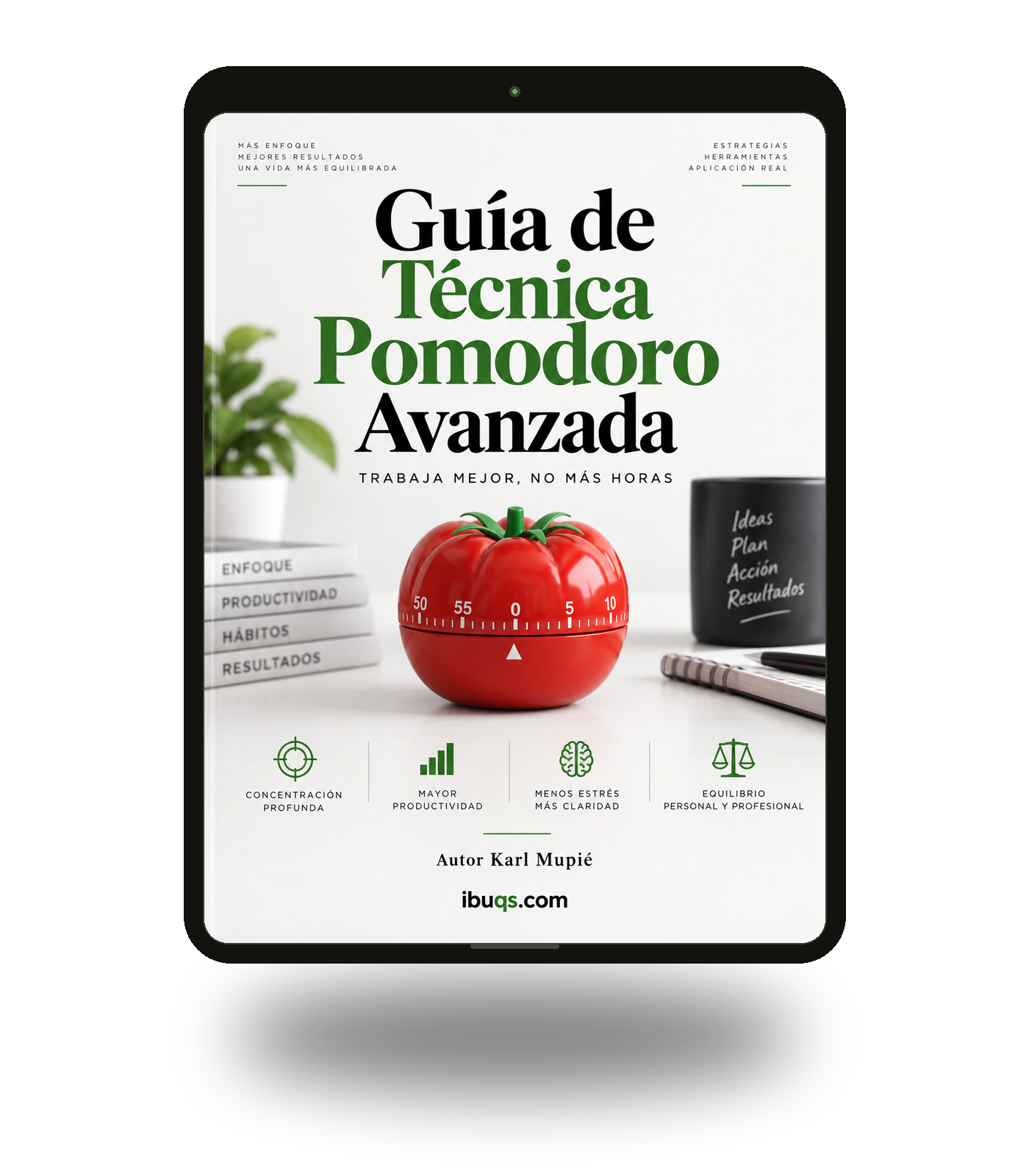 Guía de Técnica Pomodoro Avanzada - mockup - ibuqs